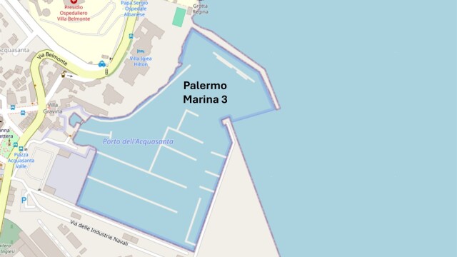 Map of the Acquasanta harbour in Palermo with partner marina 3 – SailorOne